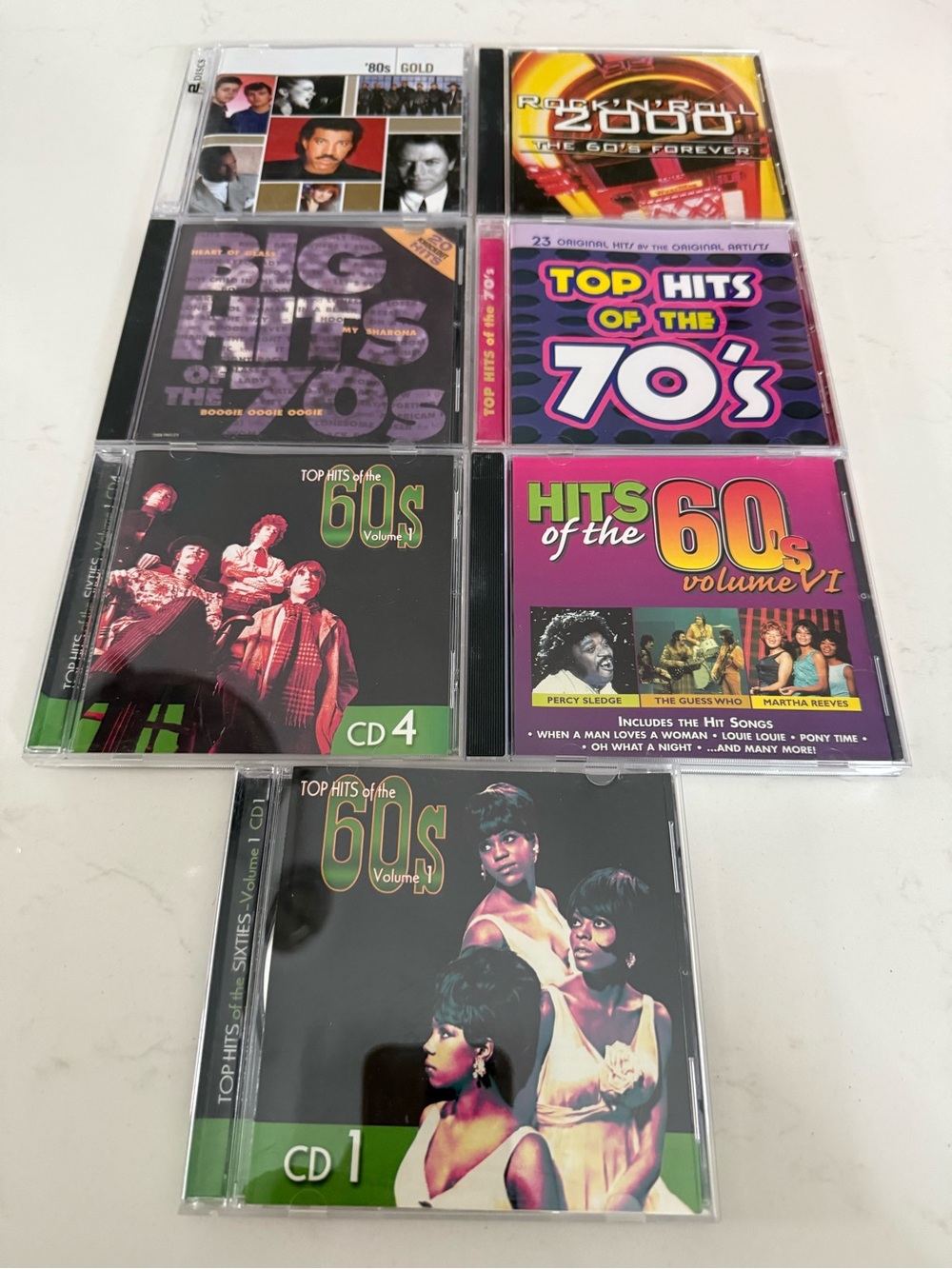 Assorted 'Top Hits of the 60s/70s' CD Lot - Retro Pop Rock Compilation